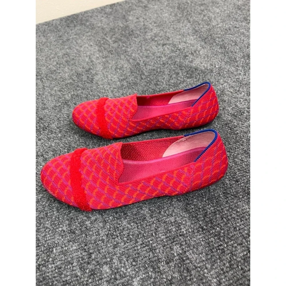 Rothy's The Loafer Pomagranate Grid Slip On Shoes Womens Ballet Flats Size 4 New